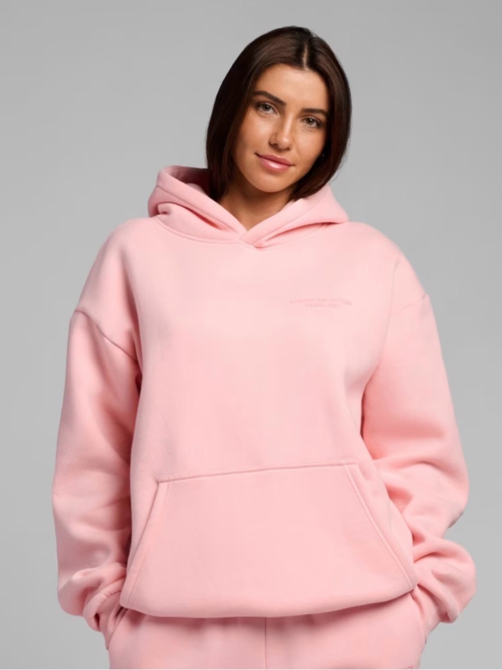 Comfrt Oversized Bubblegum Pink Hooded Sweatshirt -